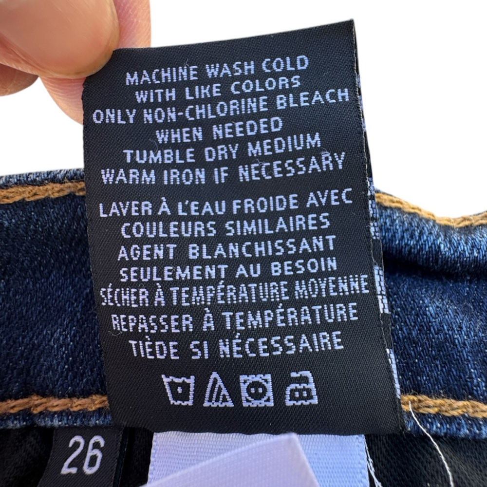 🩳 Hudson Amelia Rolled Cuffed Knee Mid-Rise Indigo Denim Bermuda Shorts Sz 26 - Picture 13 of 15